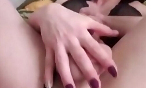 Crossdresser shows her ass while masturbating