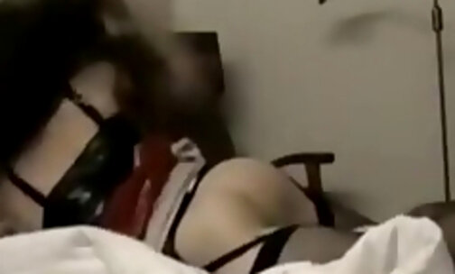 Horny sissy in stockings having brutal anal