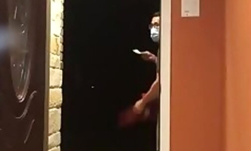 Cute Tgirl Flashes Unsuspecting Pizza Delivery Guy