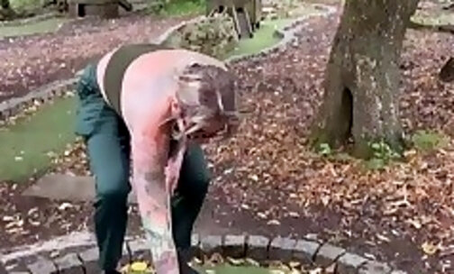 🌲Blonde Trans Bombshell Gets Fucked In The Woods!