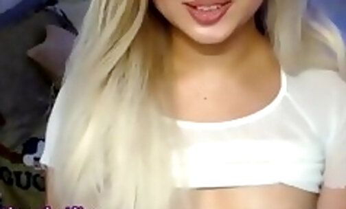 nice tits Korean ladyboy jerks off her dick on webcam