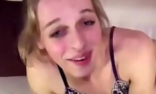 Cumshot on her own face
