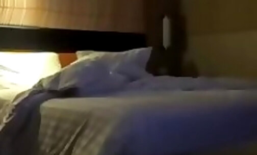 Shemale milf fucking a guy's ass on his wife's bed