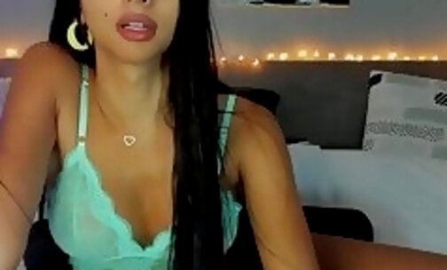 slim ebony latina shemale toys ass on webcam