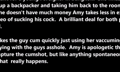 Ladyboy Amy Backpacker Blowjob