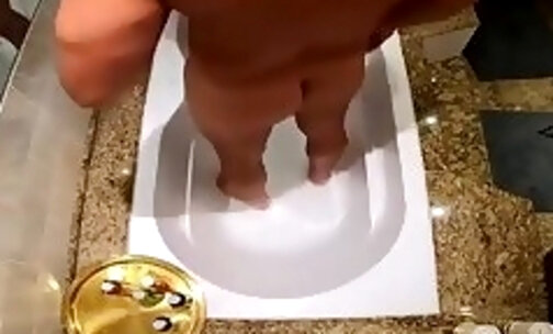 Tranny fucking her bf's brains out in the bathroom