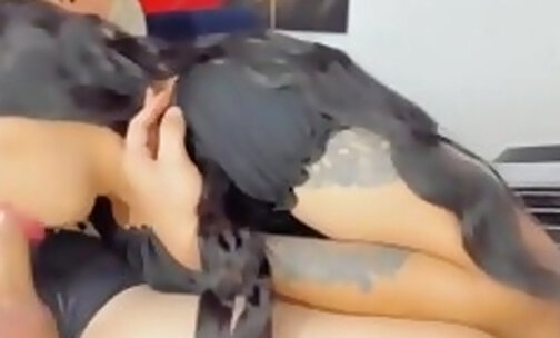 Horny Tranny Couple Can't Stop Sucking Cock