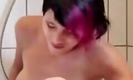 sexy girl anus fun in a shower