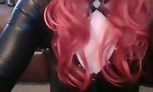 Horny redhead Scottish Crossdresser vaping on webcam