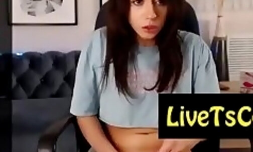 sexy petite tranny stroking her penis live on live webc
