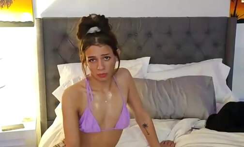 petite ukrainian tgirl in stockings gets anal fucking by her boyfriend on webcam