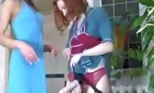 girl and a strap on rams a dirty crossdressing