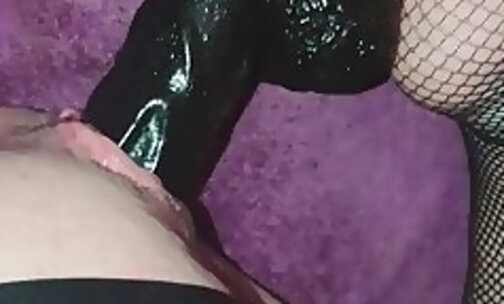 Sissy In Fishnets Fucking Her Ass