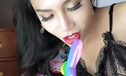 Amateur big dick Asian trans girlfriend Mos sucking dic