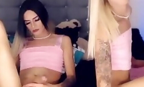 slim tranny sisters aidana & ahly anal sex on webcam