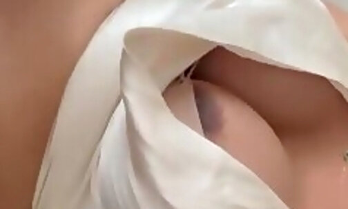 White top masturbating in a chair and shooting a load