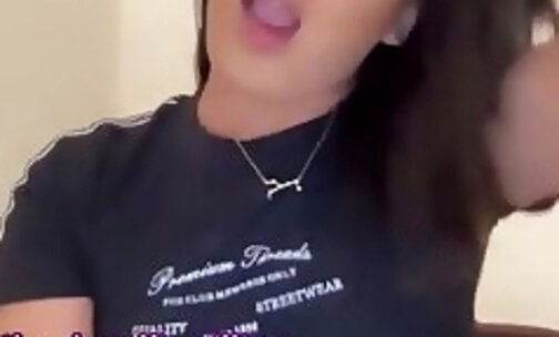 slim shemale brunette with tattoos jerks on webcam