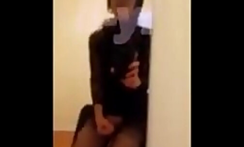 sexy asiatic sissy cuming on her pantyhose