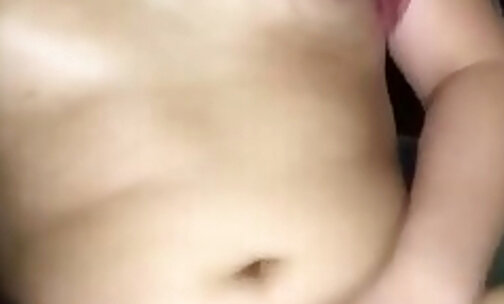 Chubby small dick jacking off