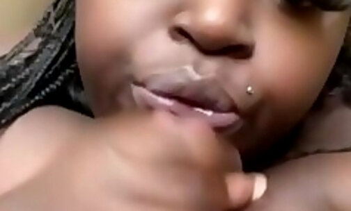 Huge tits nasty ebony bbw paints her face with his big thick load