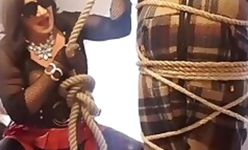 Bondage in wool costume