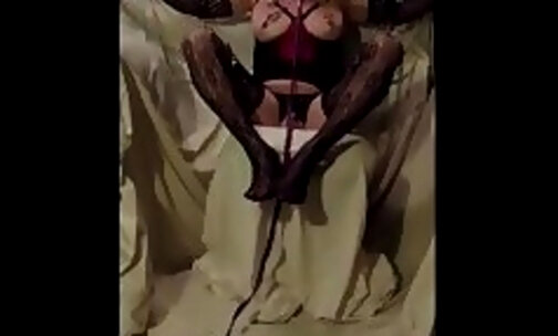 goodgurl34 in self bondage mouth devive and chasticy locked no key