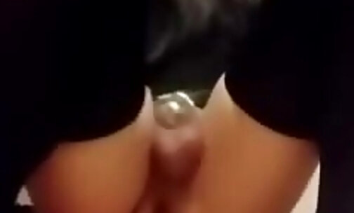 White sissy slut squirting on dildo
