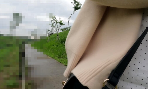 HA44Wears short dress with dildo stuffed into anal behind Passers-by pass by!