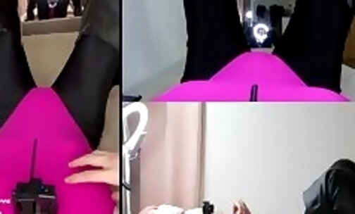 [R18+ POV] Pink Swimsuit with Thigh High Boots Solo Masturbation